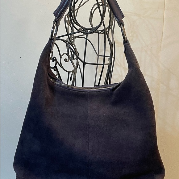 Via Spiga Purple Suede Leather Shoulder Bag #H-7 - Picture 4 of 12